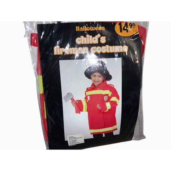 Childs Fireman Costume Outfit W/ Hat and Accessory Halloween Dress-Up - Picture 1 of 8